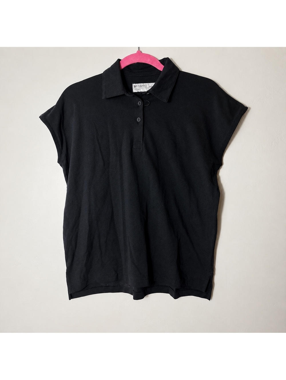 FIGS Pro Ella Scrub Polo Top Black | XS